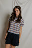 Dawn Supima Cotton Tee - Pacific Clementine Stripe