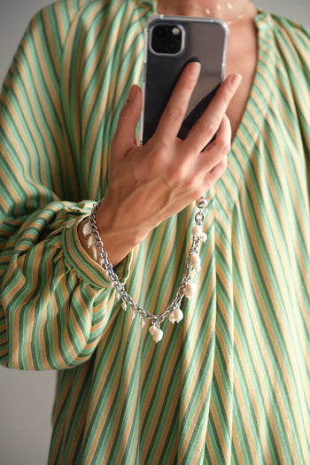 Pearl Mixed Metal Wristlet