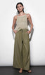 Paisley Wide Leg Pull On Pant - Olive