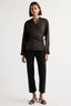 Maye Sculpted Satin Tie-Wrap Blouse - Brown