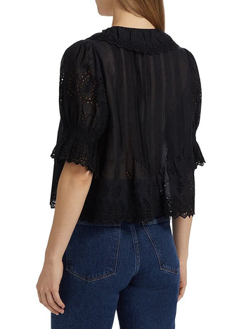 Henri Top - Black Eyelet