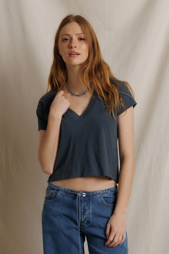 Alanis V Neck T-Shirt - Turbulence