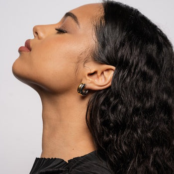 Nolan Two-Toned Hoops - Mixed Metal