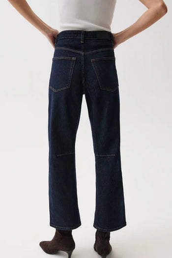 Beau Seamed Crescent Raw Jean - Night Fall