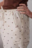 The Silk Taffeta Cargo Pant - Creme Dot