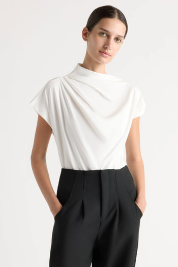 Kenny Asymmetric-Neck Tee - White