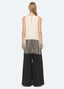 Carlotta Embroidered Sleeveless Fringe Top - Cream