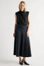 Cove Shirred-Waist Cotton Skirt - Navy