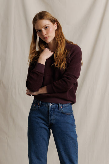 Ziggy - Inside Out Fleece Shrunken Crew - Cherry Lacquer