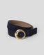 David Suede Belt - Dk. Navy Gold