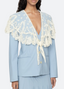 Elisa Tropical Wool Capelet Jacket - Blue