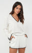 Beverly Linen Dolphin Hem Shorts