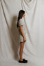 Eve Loop Terry Short Sleeve Shirt - Natural/Chocolate Stripe