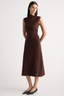 Abel Asymmetric-Neck Dress - Umber