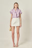 Linen Ruffle Shirt - Lilac