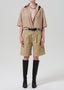 Frances Cropped Cape Button Up - Catalina