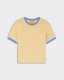 Rib Ringer Tee - Butter/Delft Blue