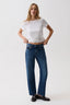 Lexi Mid Rise Bowed Straight - Moonwave