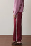 Silk Stripe Crop Pant - Oxblood