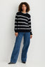 Sloane Cashmere Pullover - Heather Ash Stripe