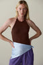 Baby Rib Halter Top - Walnut