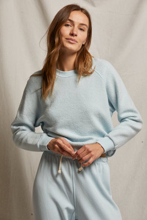 Ziggy - Inside Out Fleece Shrunken Crew - Baby Blue