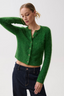 Yara Alpaca Blend	Shrunken Cardigan - Vivid Moss