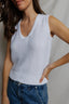 Peggy Cotton Sweater Tank Top - White