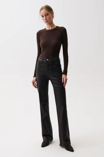 Evie	High Rise Slim Boot - Coated Mocha