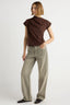 Kenny Asymmetric-Neck Tee - Chocolate