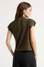 Kenny Asymmetric-Neck Tee - Green	Umber