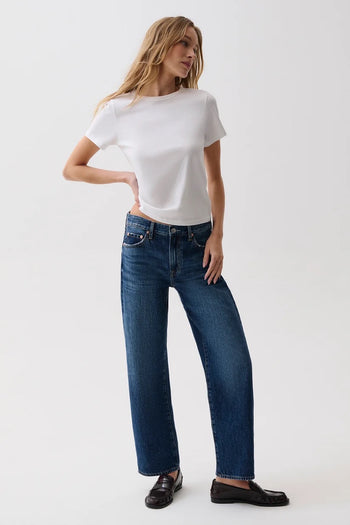 Lexi Mid Rise Bowed Straight - Moonwave
