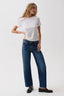 Lexi Mid Rise Bowed Straight - Moonwave