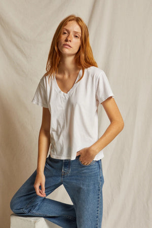 Hendrix - Cotton Boxy V Neck Tee