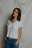 Elliot Brushed Sweater Vneck Tee - Pacific Stripe