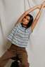 Dawn Supima Cotton Tee - Navy Pacific Stripe
