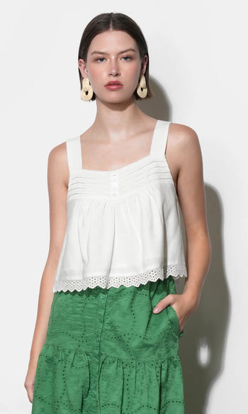 Elani Eyelet Swing Tank - White