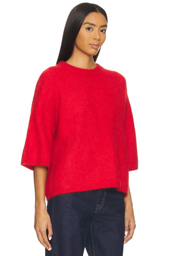 Micah Sweater Tee - Ruby