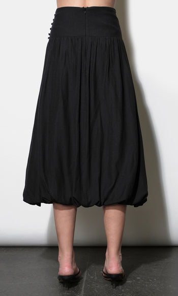 Delilah Bubble Midi Skirt - Black