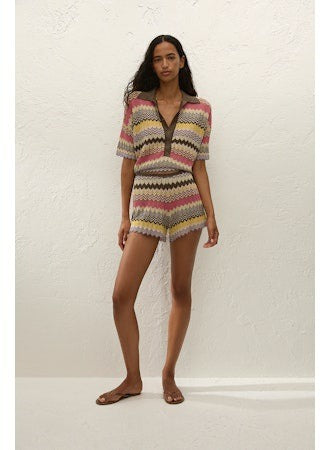 Raya Polo Top - Perla Stripe