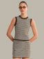 Alessia Teddy Stripe Tank - Shaved Chocolate Combo