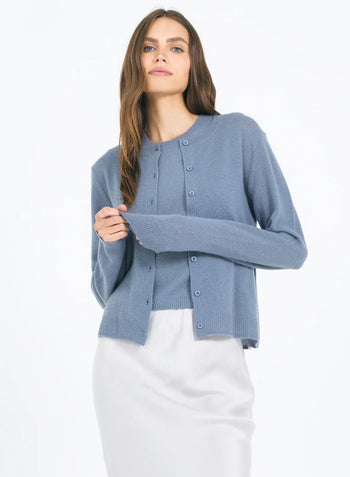 Forbes Cashmere Cardigan - Cadet