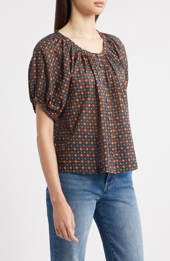 June Top - Noir Foulard