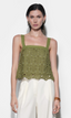 Kandace Crochet Lace Sleeveless Top - Olive