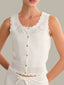 Valentina Button Down Top - Chalk