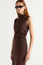 Abel Asymmetric-Neck Dress - Umber