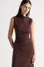 Abel Asymmetric-Neck Dress - Umber