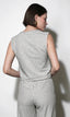 Daphne Sleeveless Knit Shell Top - Black/Ivory