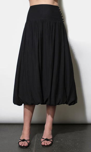 Delilah Bubble Midi Skirt - Black