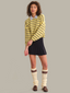 Kensington Cropped Pullover - Cream Gold Stripe